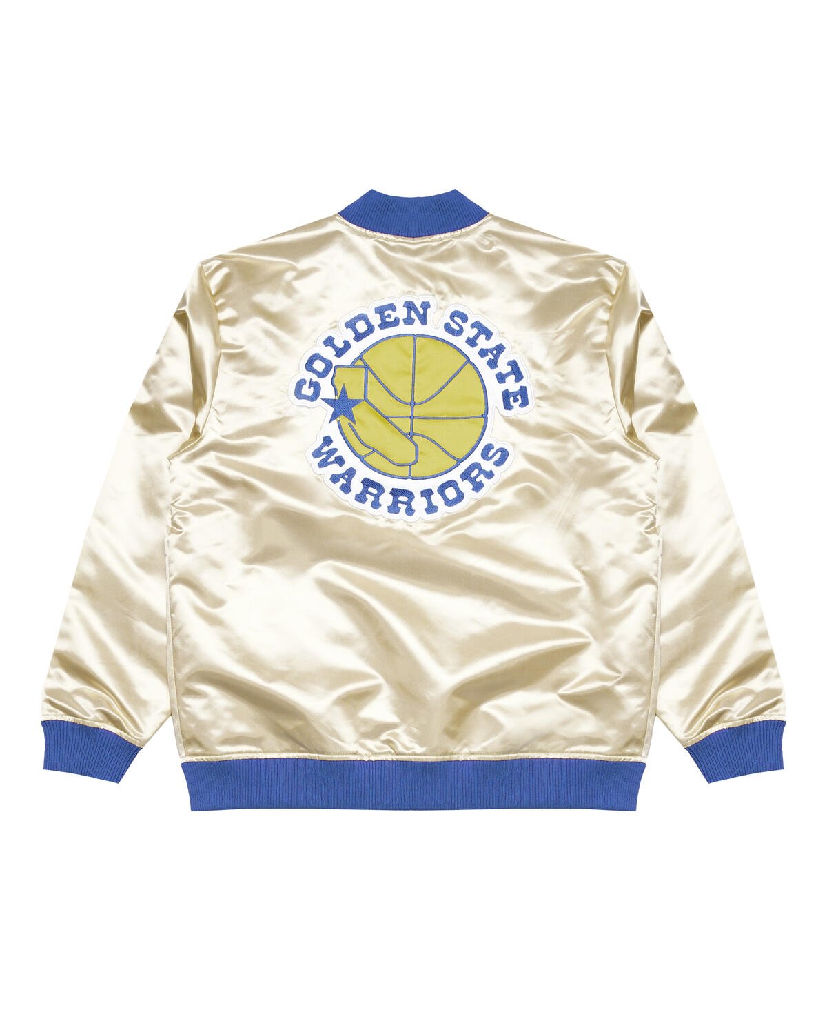 Golden state warriors mitchell & ness hotsell nba men's tough season satin jacket